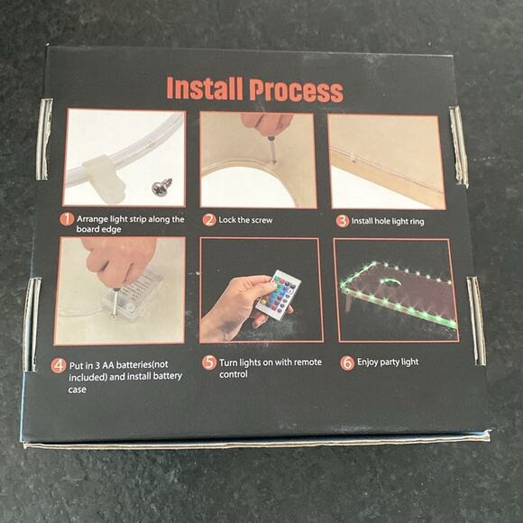 Waybelive remote control LED multicolored cornhole board lights - Picture 3 of 5